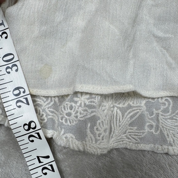 Alice + Olivia Enya White Cream Boho Lace 100% Cotton Bell Sleeves Mini Dress 0 - Picture 8 of 17